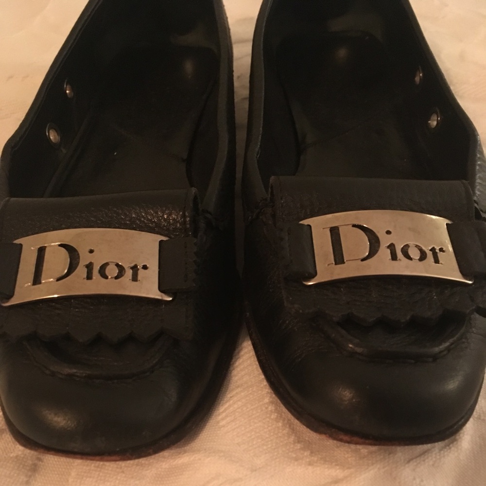 Dior black loafers / flats